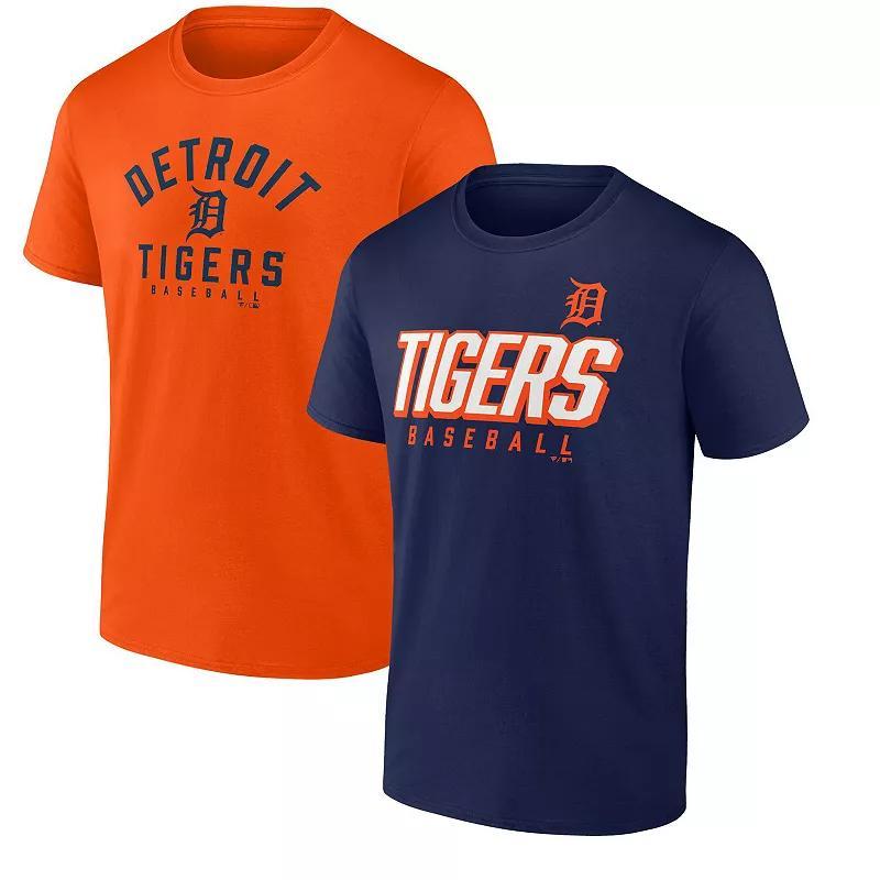 Mens Fanatics Branded Orange, Navy Detroit Tigers Player Pack T-shirt Combo Set Product Image