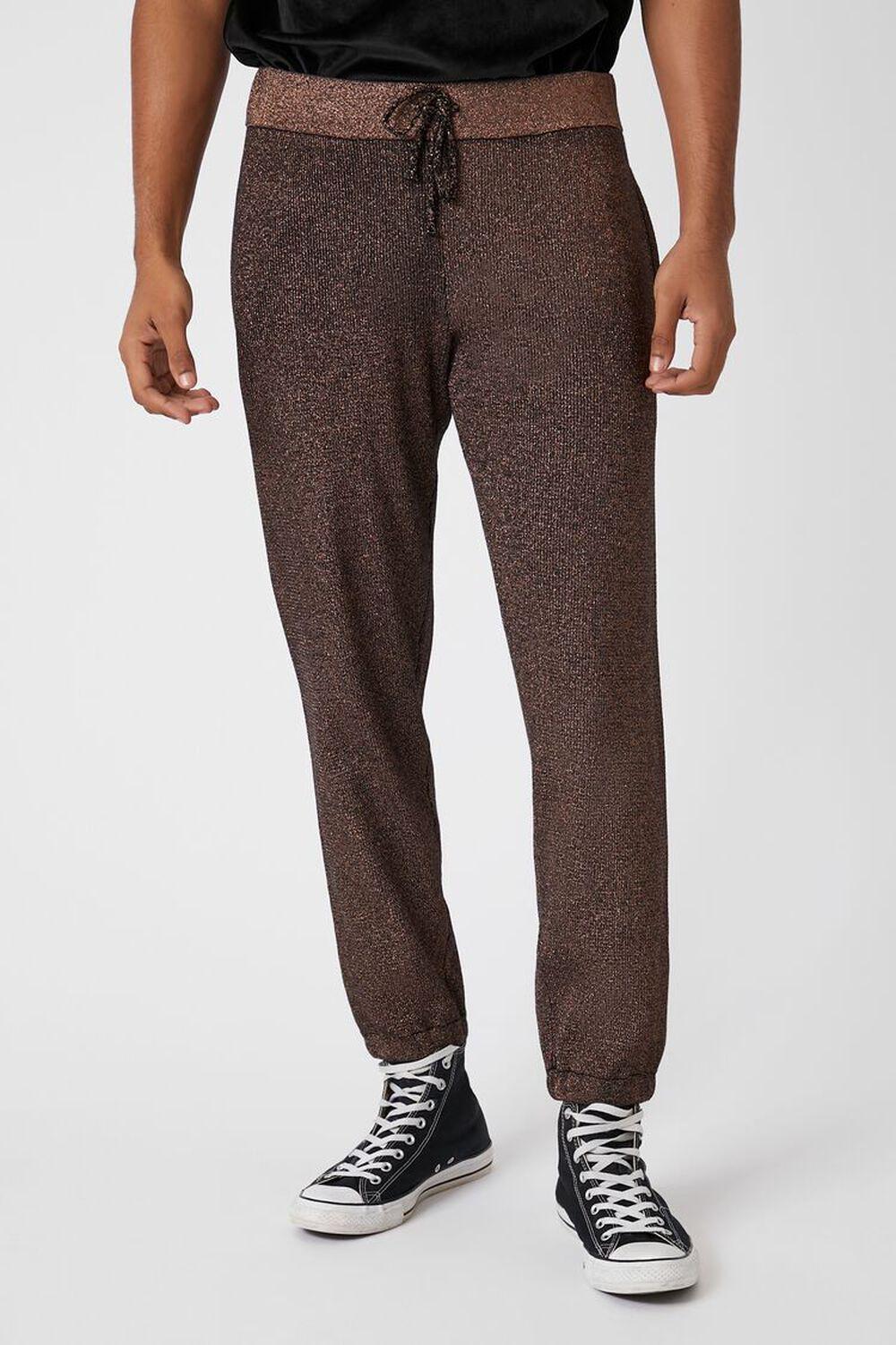 Glitter Knit Slim-Fit Joggers | Forever 21 Product Image