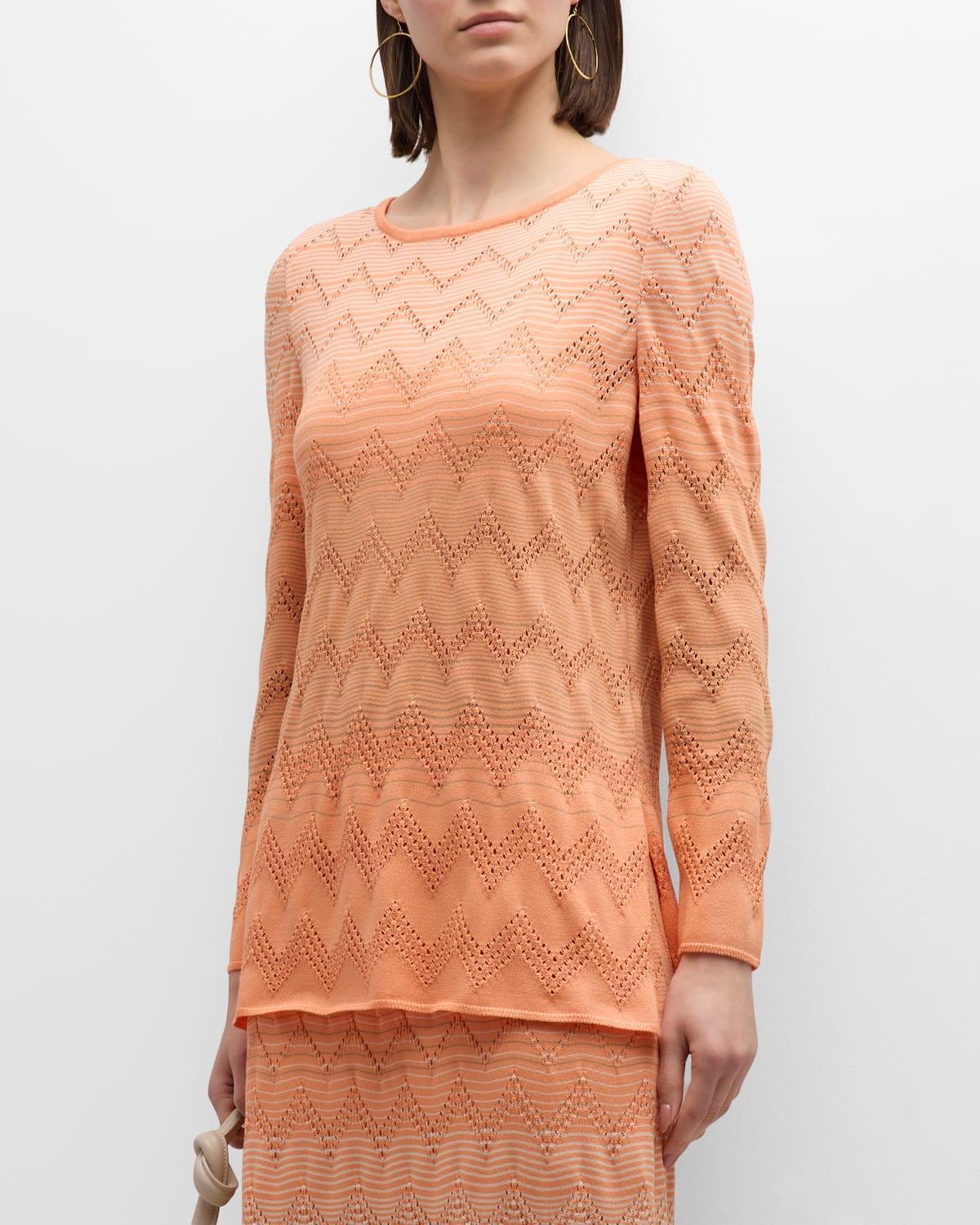 Womens Ombr Pointelle Knit Top product image