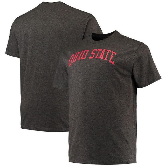 Mens Champion Heathered Charcoal Ohio State Buckeyes Big & Tall Arch Team Logo T-Shirt Product Image