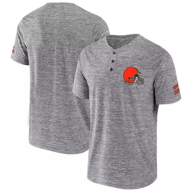 Mens NFL x Darius Rucker Collection by Fanatics Heathered Gray Cleveland Browns Slub Henley T-Shirt Product Image