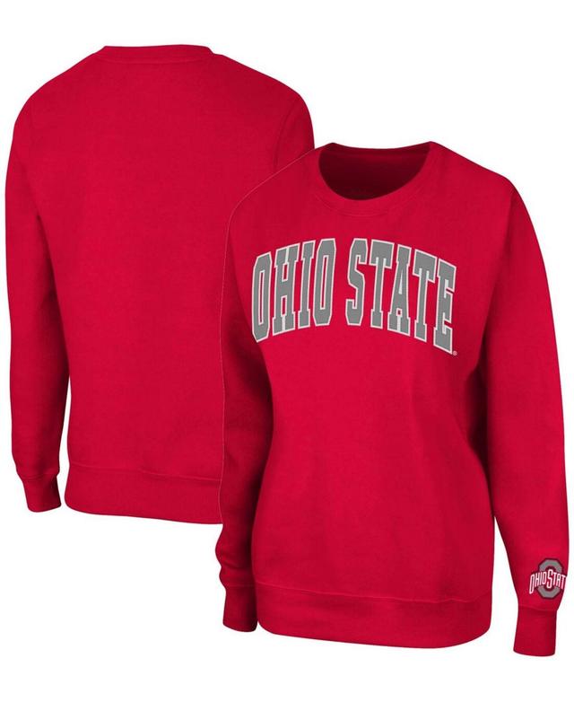 Womens Colosseum Scarlet Ohio State Buckeyes Campanile Pullover Sweatshirt Product Image