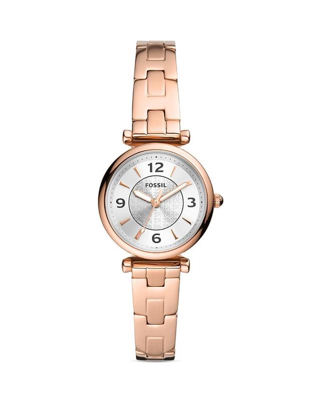 Fossil Womens Carlie Sport Mini Three Hand, Gold Tone Stainless Steel Bracelet Watch 28mm Product Image