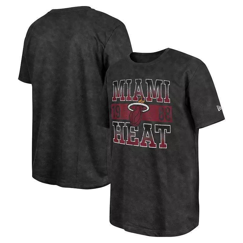 Mens New Era Miami Heat Enzyme Washed Oversized T-Shirt Product Image