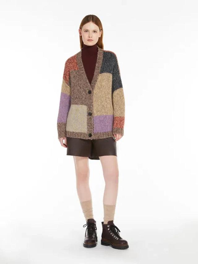 MAX MARA Oversized Mohair Chiné Cardigan In Multicolor Product Image