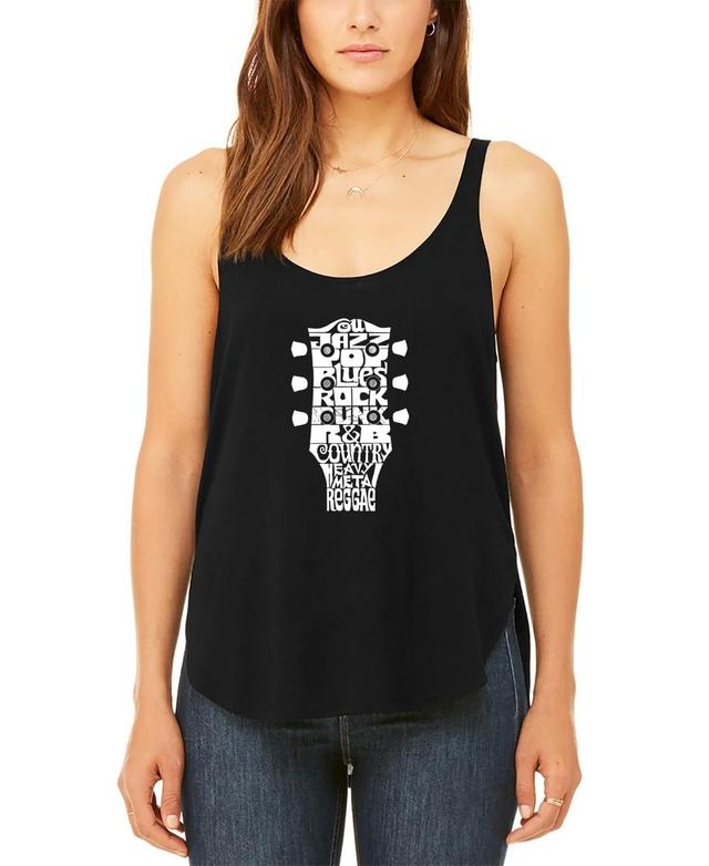 Womens Premium Word Art Flowy Guitar Head Music Genres Tank Top Product Image