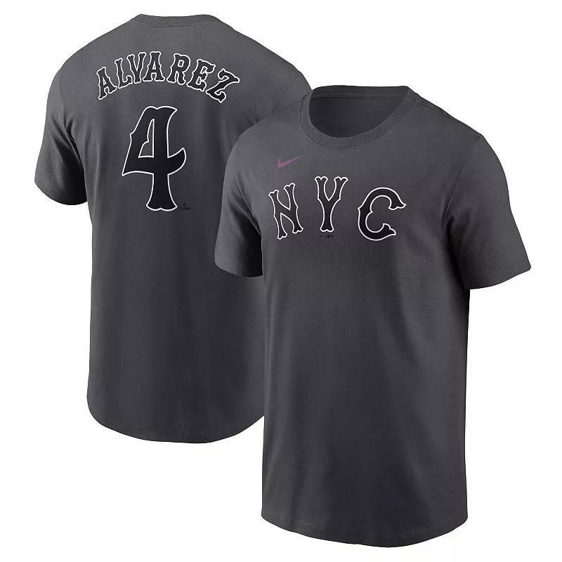 Mens Nike Francisco AlvarezCharcoal New York Mets 2024 City Connect Fuse Name & Number T-Shirt Product Image