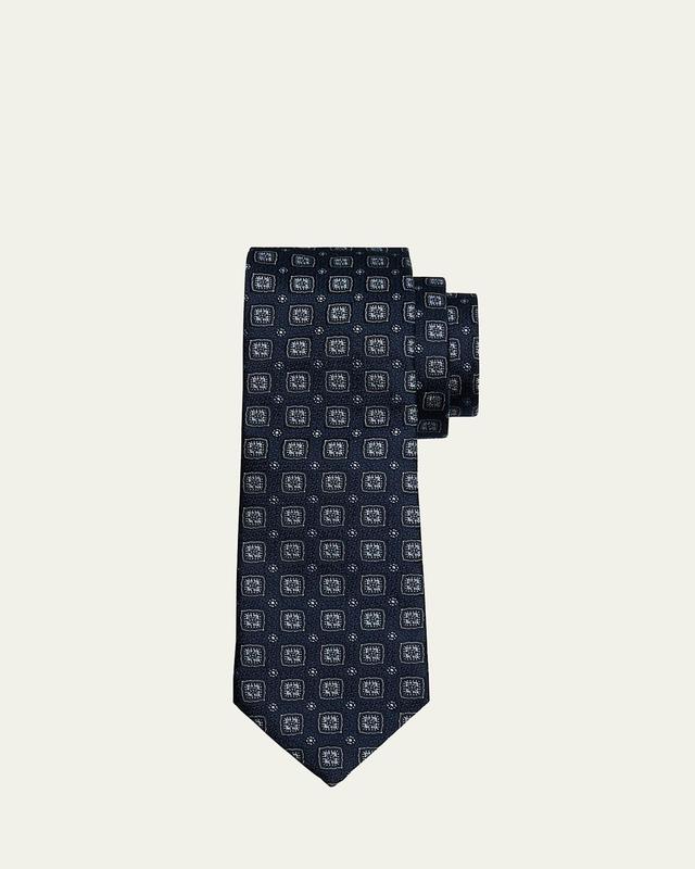 Men's Silk-Cotton Geometric Tie Product Image