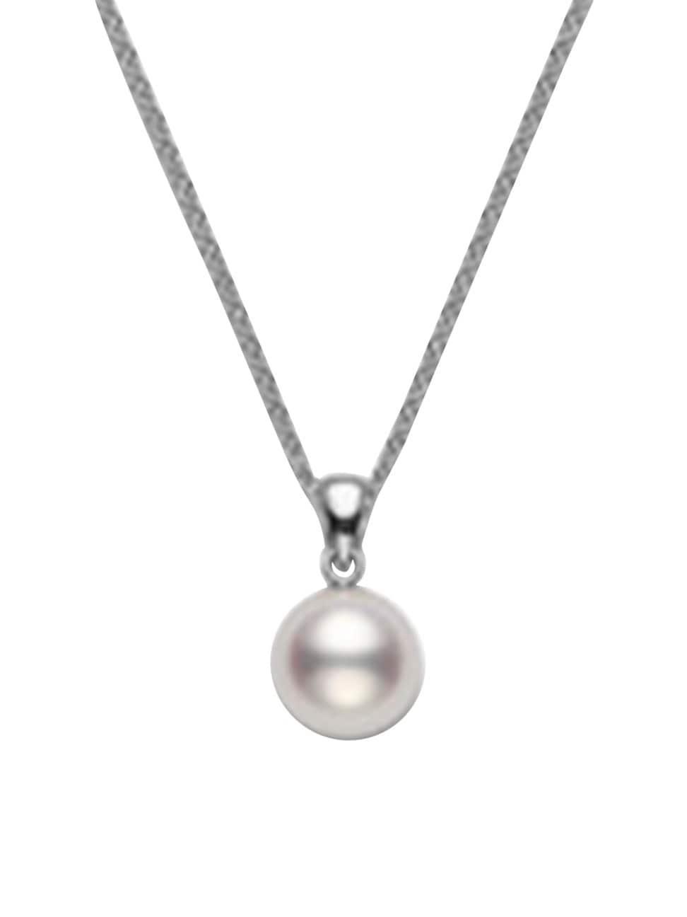 Womens Essential Elements 18K White Gold & 7MM White Cultured Pearl Pendant Necklace Product Image