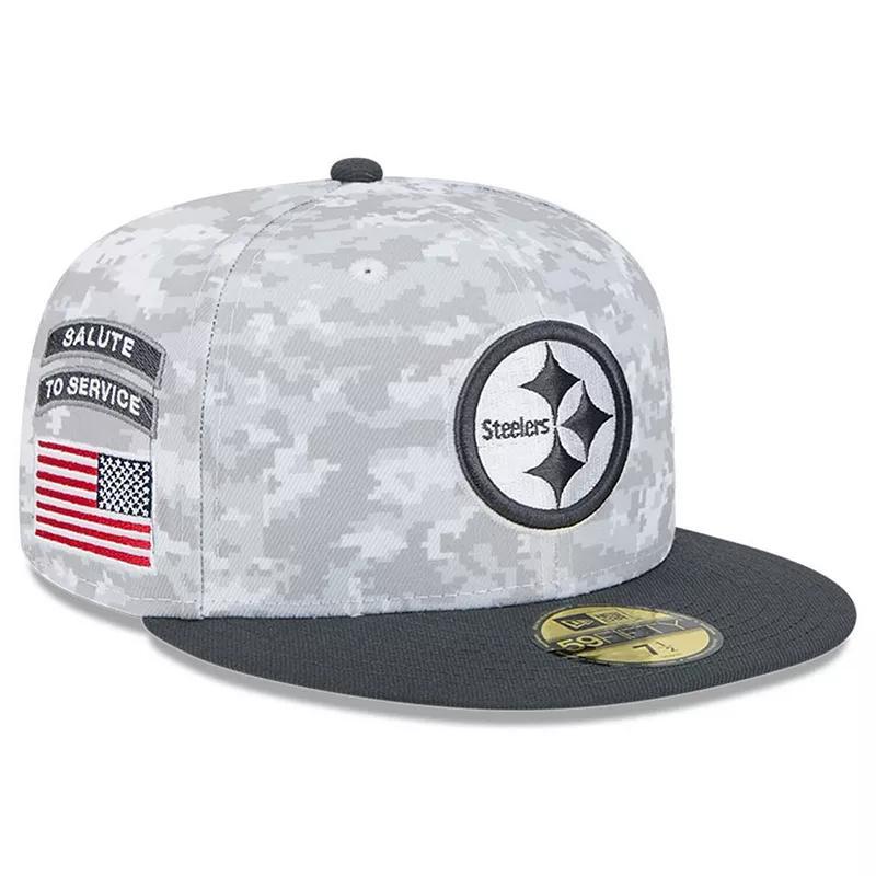 Mens New Era Arctic Camo/Graphite Pittsburgh Steelers 2024 Salute To Service 59FIFTY Fitted Hat Product Image