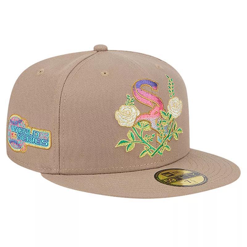 Mens New Era Khaki Chicago White Sox Rose Garden 59FIFTY Fitted Hat Product Image