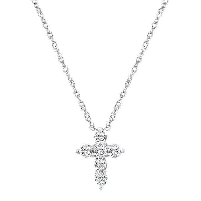 Alyson Layne 14k Gold 1/2 Carat T.W. Diamond Cross Pendant Necklace, Womens White Product Image