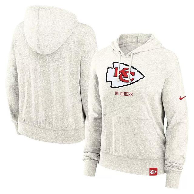 Womens Nike Cream Kansas City Chiefs Gym Vintage Logo Pullover Hoodie Product Image