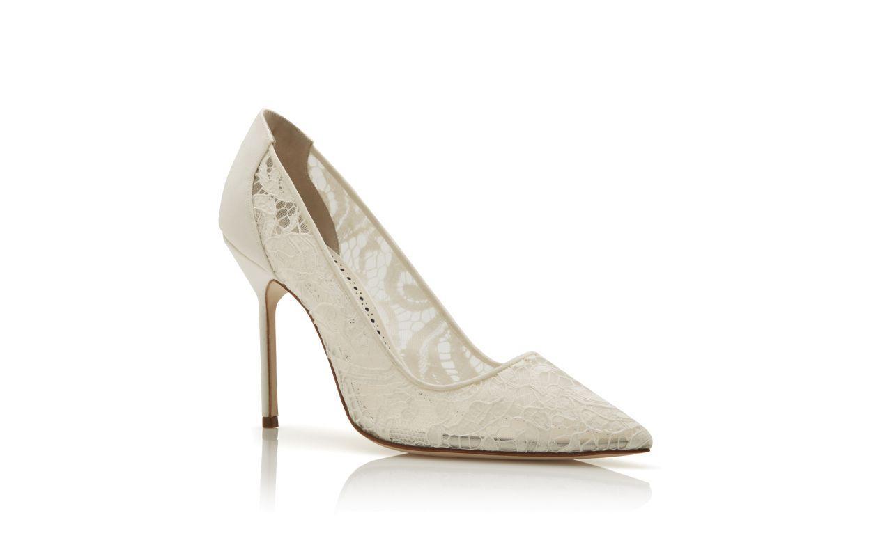 BBLA BRIDE White Lace Pointed Toe Pumps Product Image