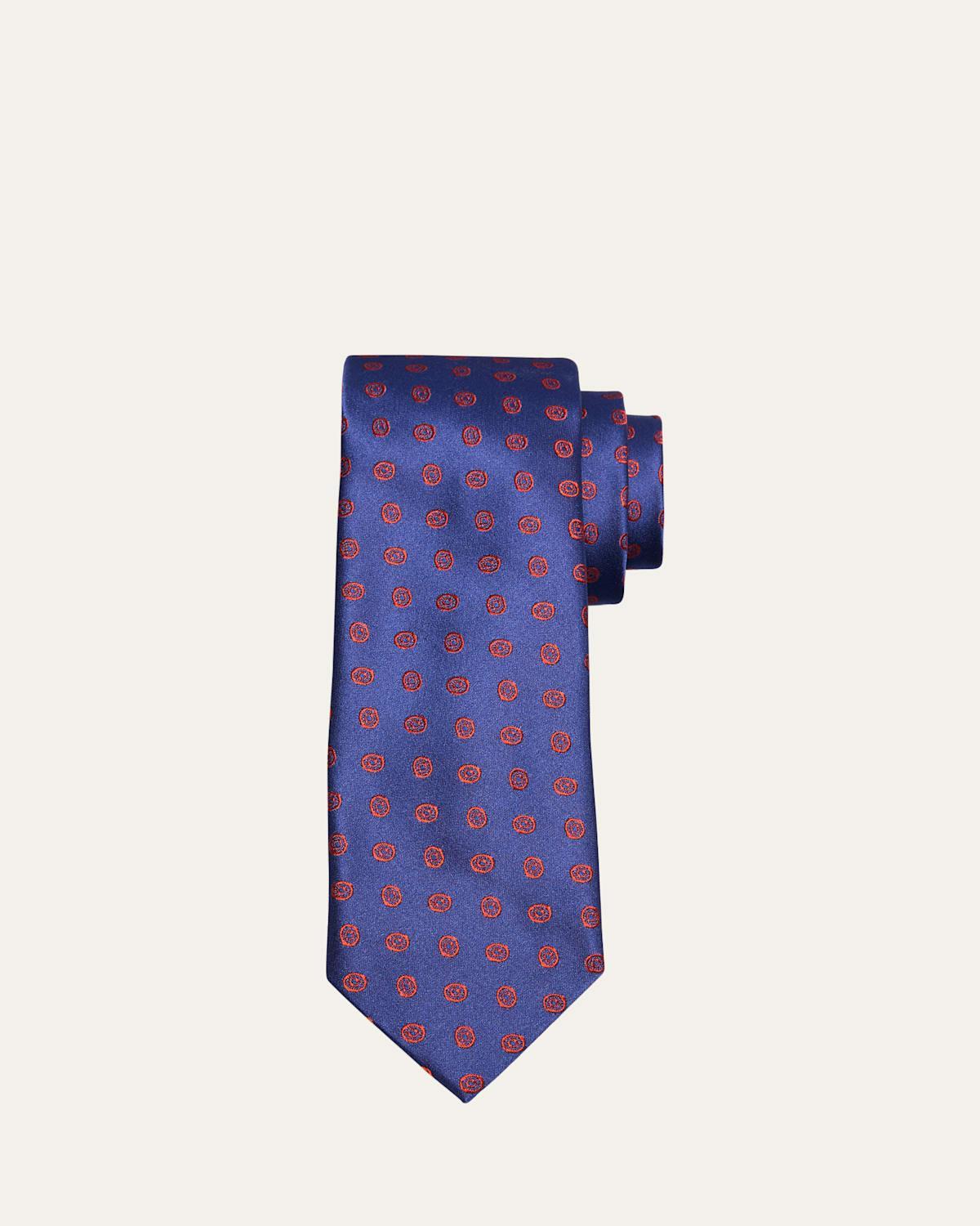 Mens Circles Woven Silk Tie Product Image