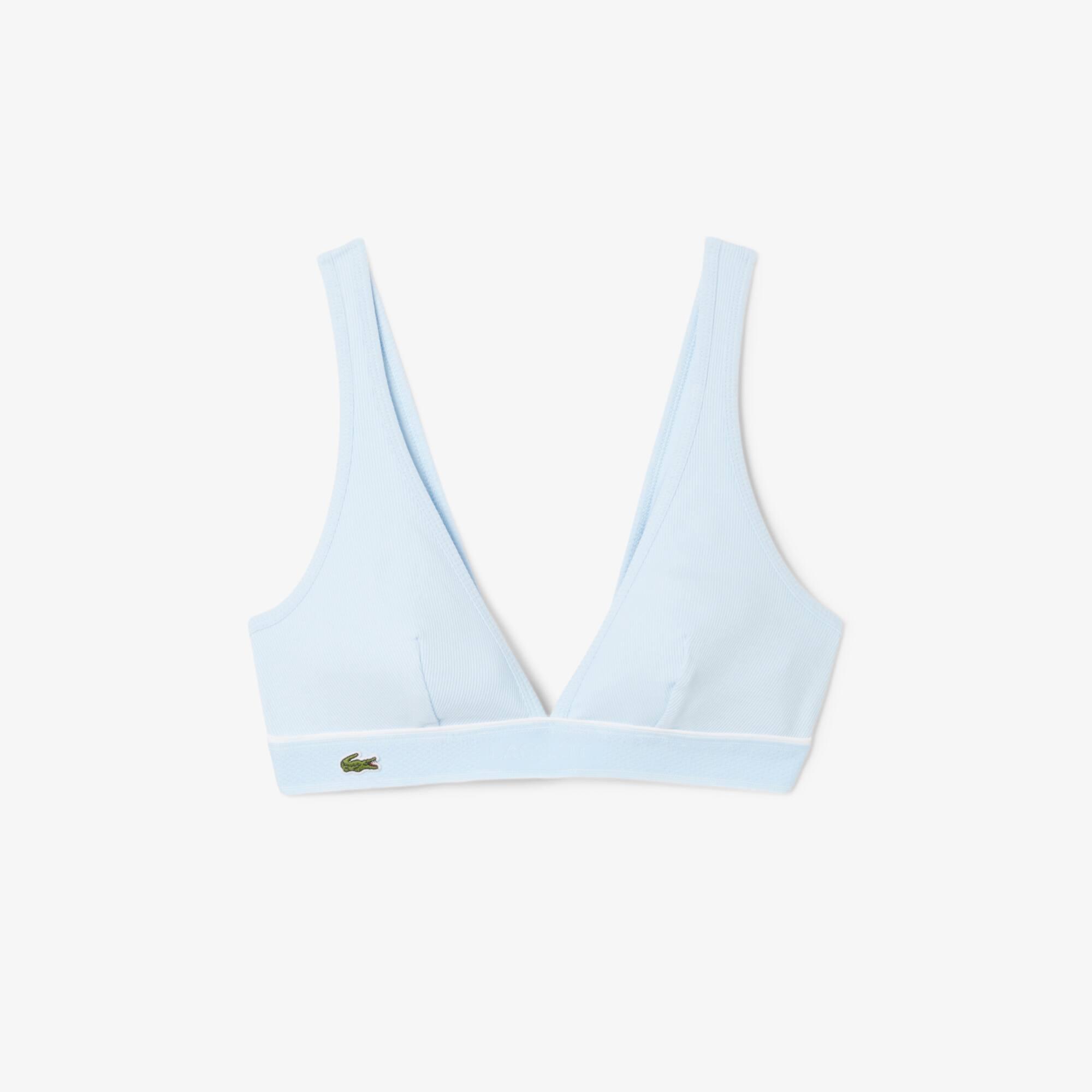 Ribbed Cotton Triangle Bralette Product Image