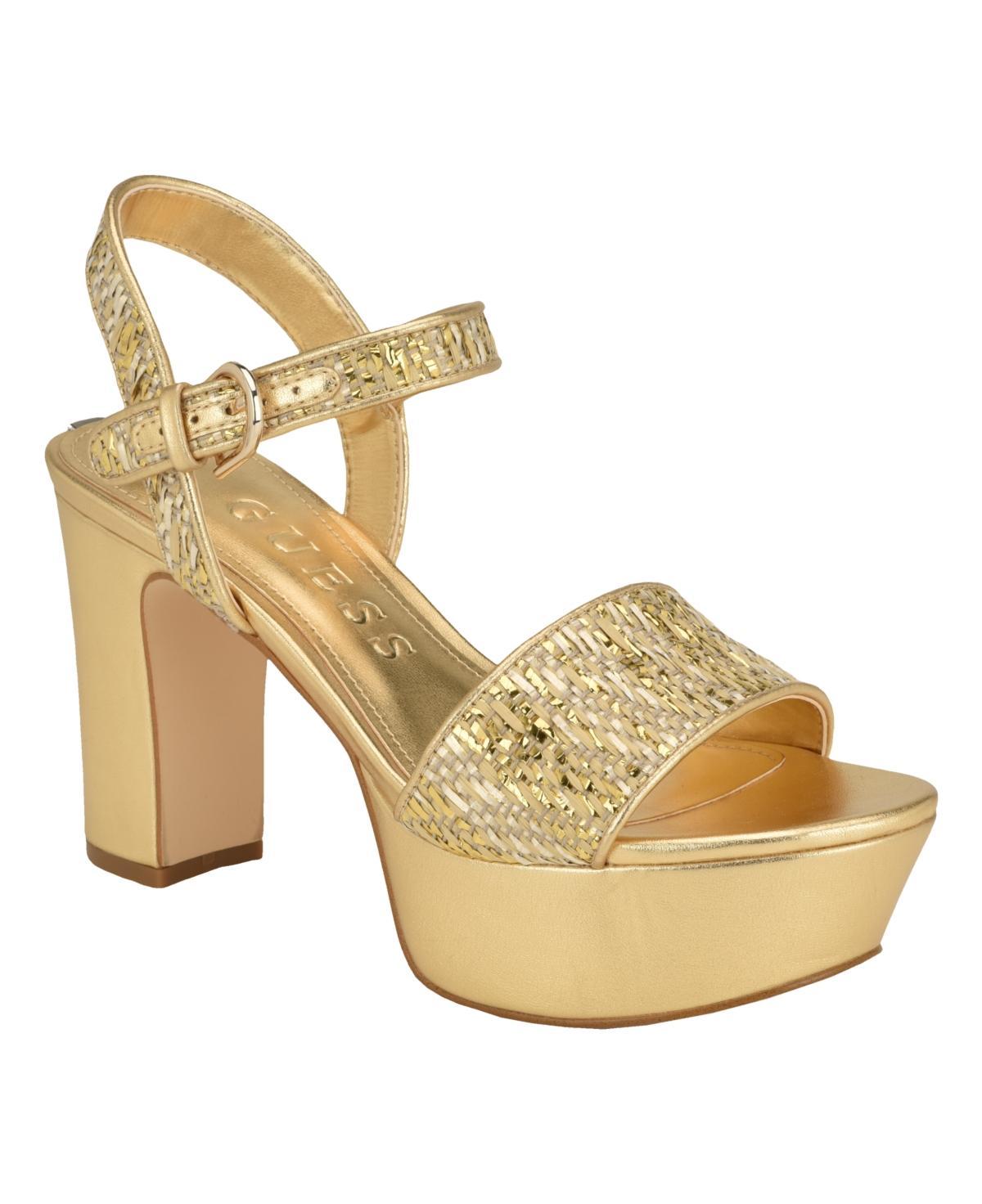 Guess Womens Haldemiy Two Band Ankle Strap Platform Dress Sandals Product Image