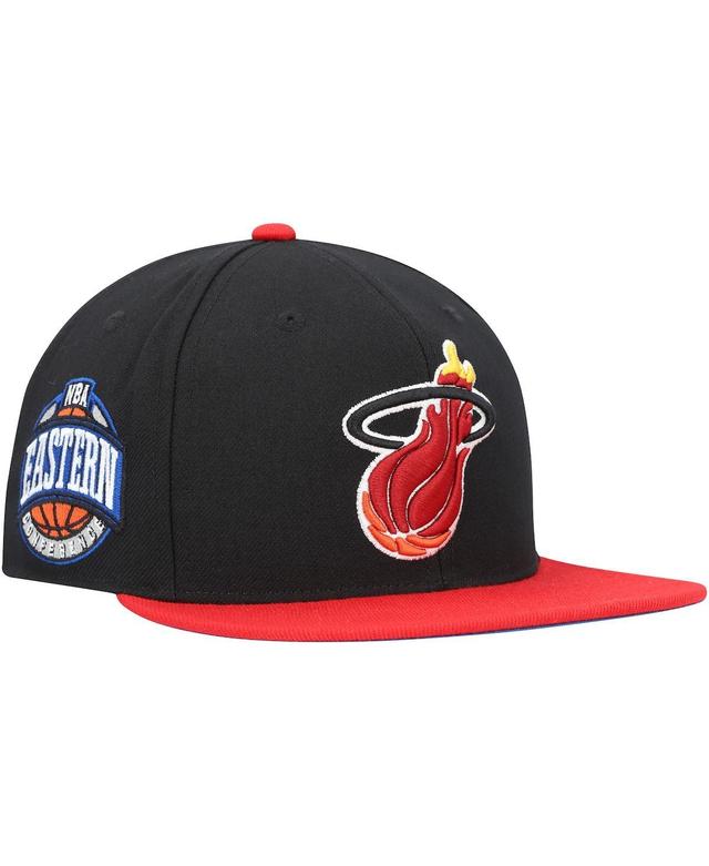 Mens Mitchell & Ness Black Miami Heat Hardwood Classics Coast to Coast Fitted Hat - Black Product Image