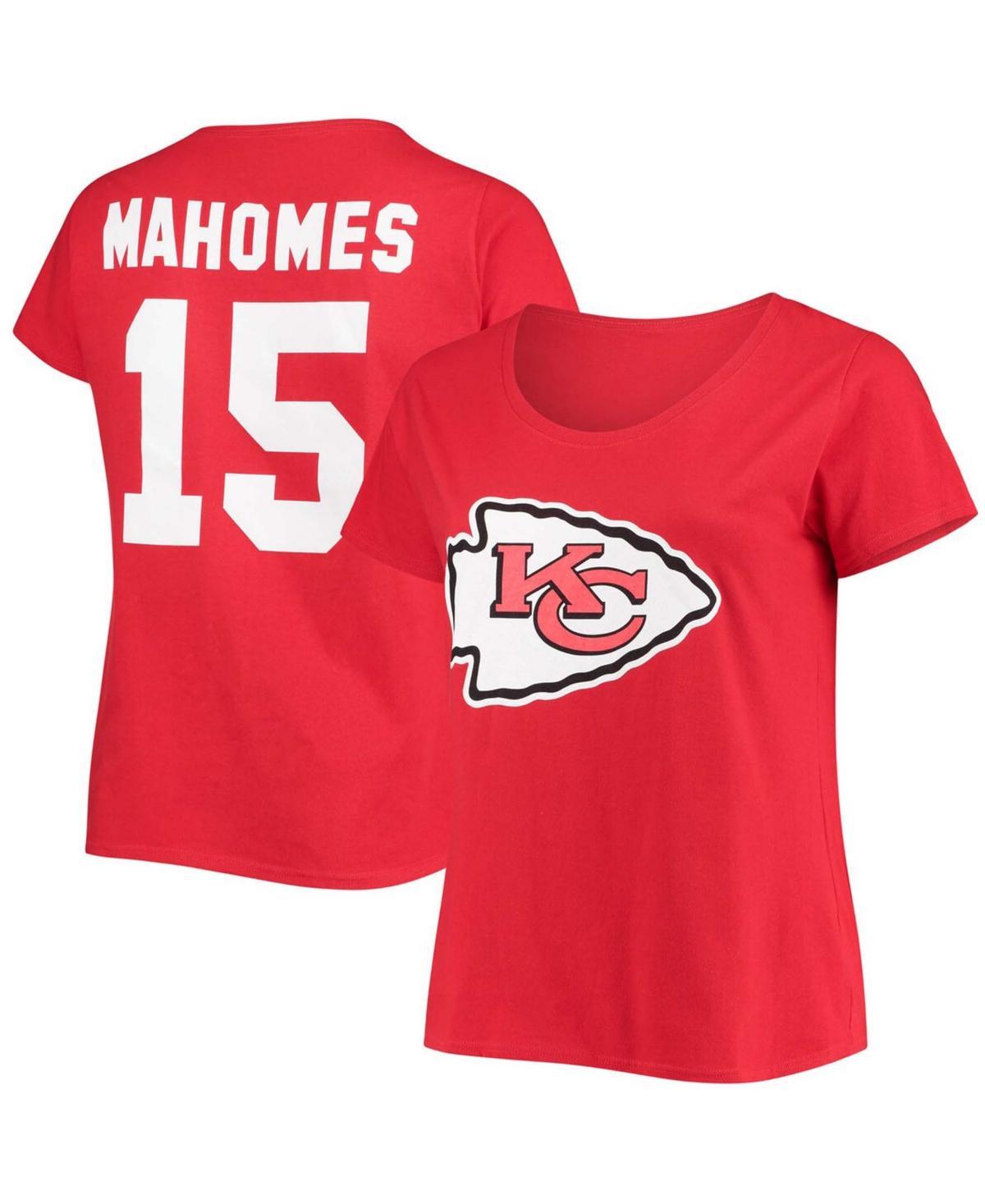 Womens Fanatics Branded Patrick Mahomes Kansas City Chiefs Plus Size Name & Number V-Neck T-Shirt Product Image