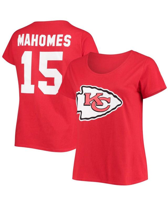 Womens Fanatics Branded Patrick Mahomes Kansas City Chiefs Plus Size Name & Number V-Neck T-Shirt Product Image