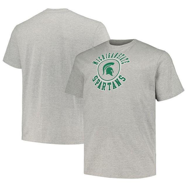 Mens Champion Heather Gray Michigan State Spartans Big & Tall Circle Logo T-Shirt Product Image