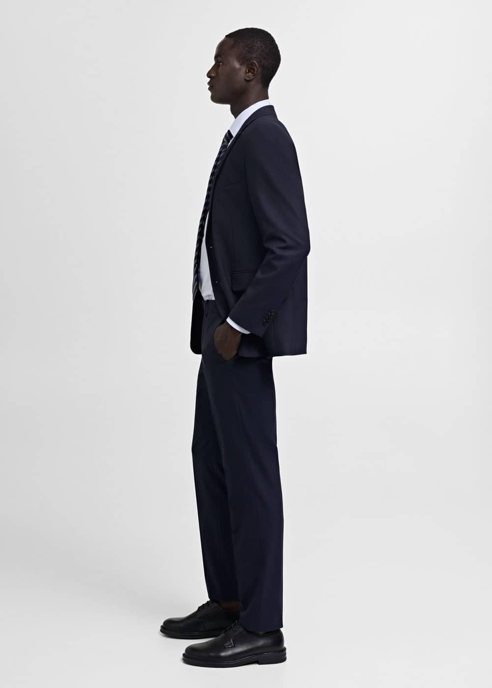 MANGO MAN - Stretch fabric slim-fit suit pants dark navyMen Product Image