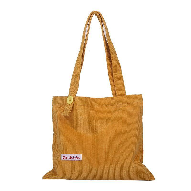 Plain Corduroy Tote Bag Product Image