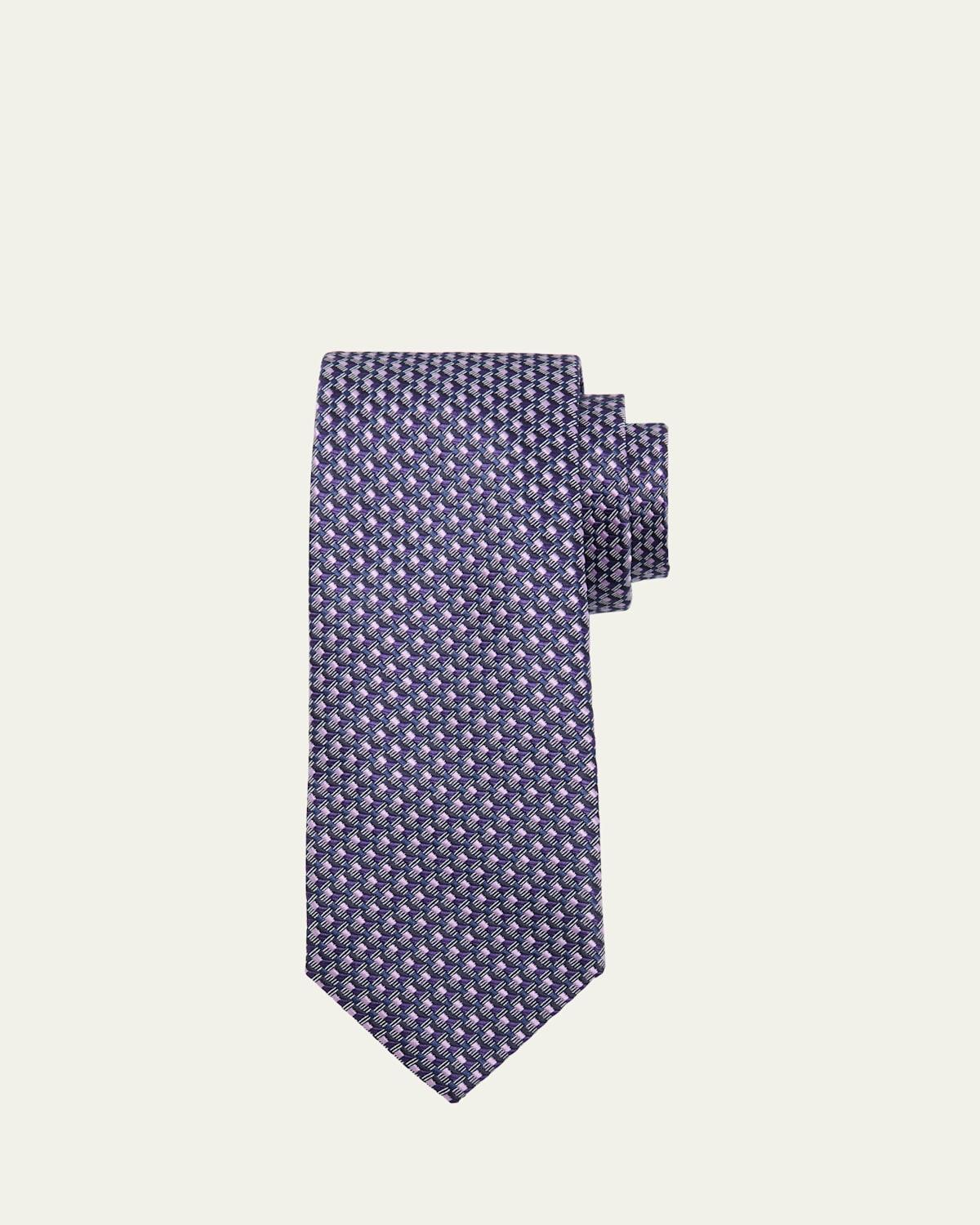 Men's Woven Geometric Silk Tie Product Image