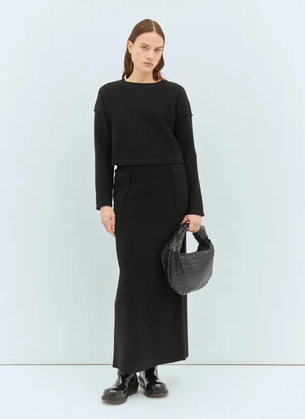 MAX MARA Wool And Cashmere Cropped Sweater In Black Product Image