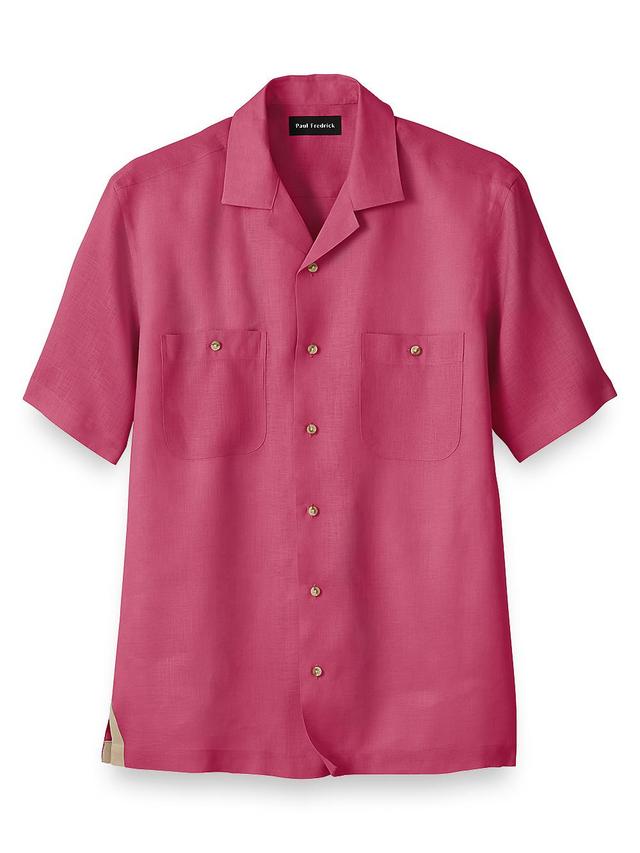 Linen Solid Casual Shirt - Berry Product Image