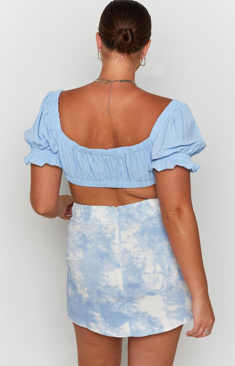 Alannah Crop Top Pastel Blue Product Image