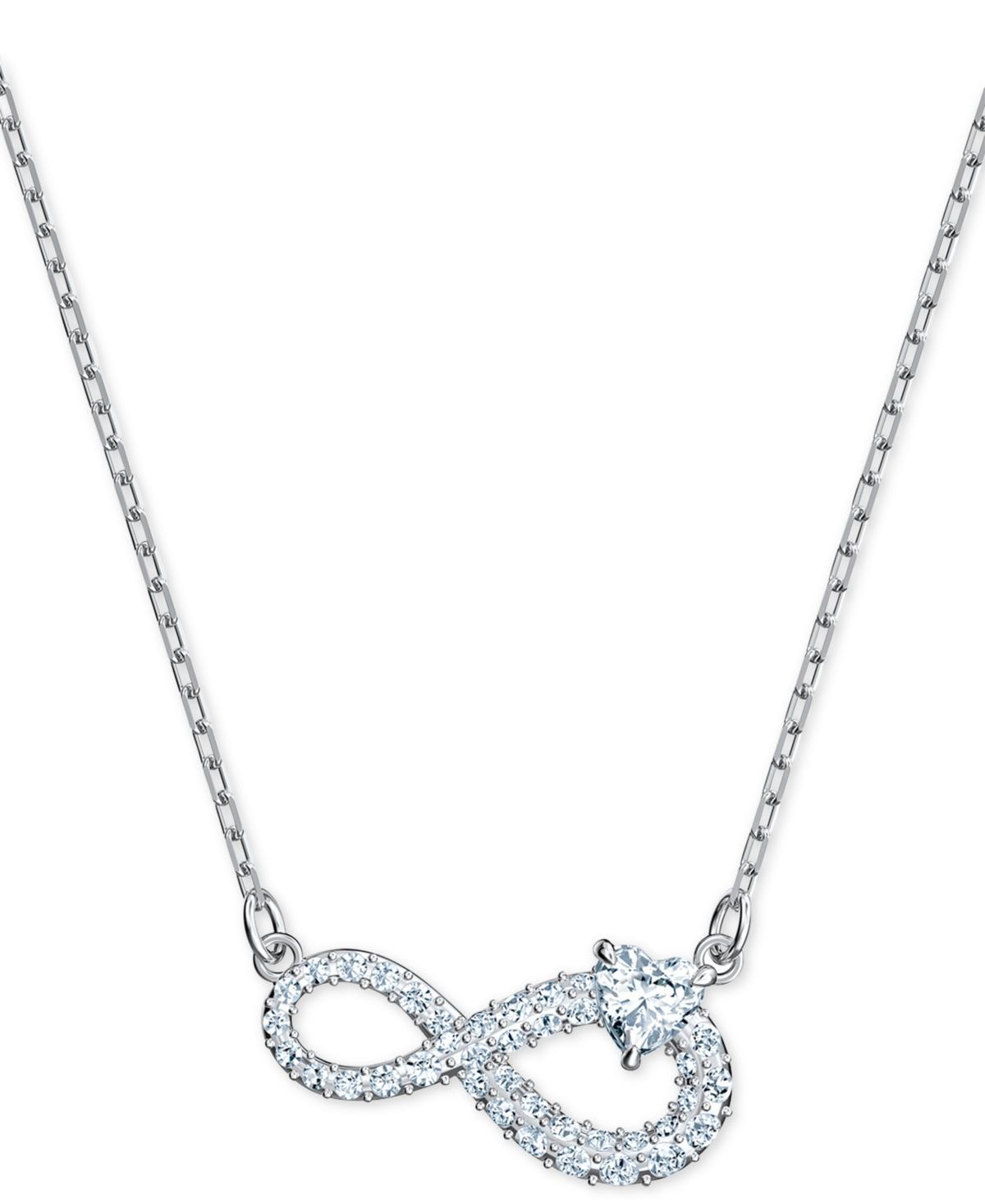 Swarovski Silver-Tone Crystal Infinity Symbol Pendant Necklace, 14-7/8 + 2 extender Product Image