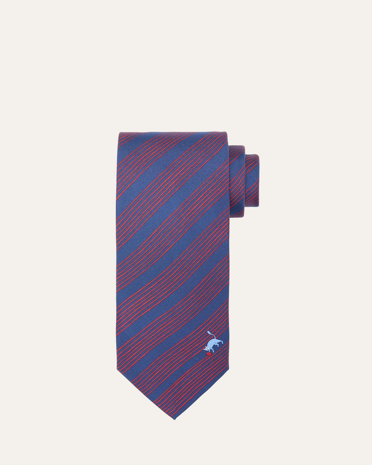 Mens Multi-Stripe Silk Tie Product Image