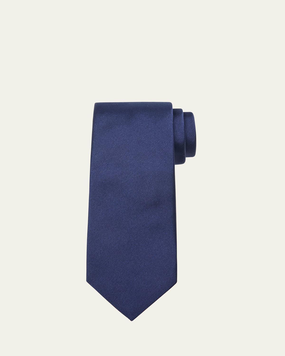 Mens Solid Silk-Cotton Tie Product Image