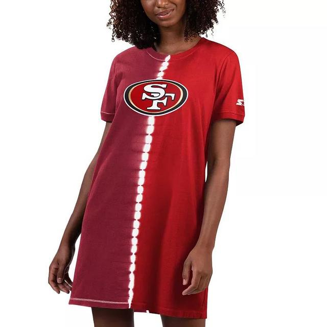 Womens Starter Scarlet San Francisco 49ers Ace Tie-Dye T-Shirt Dress Product Image