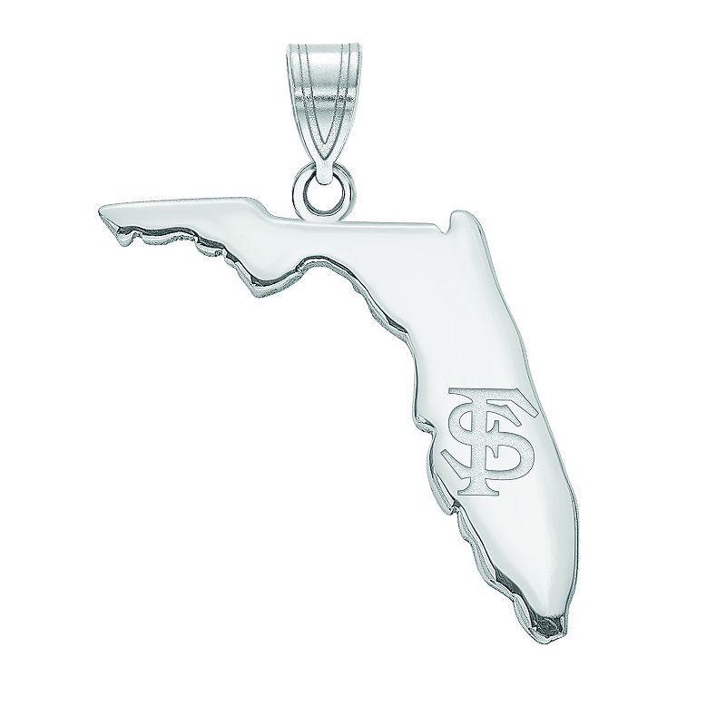 LogoArt Sterling Silver Florida State University State Pendant, Womens Product Image