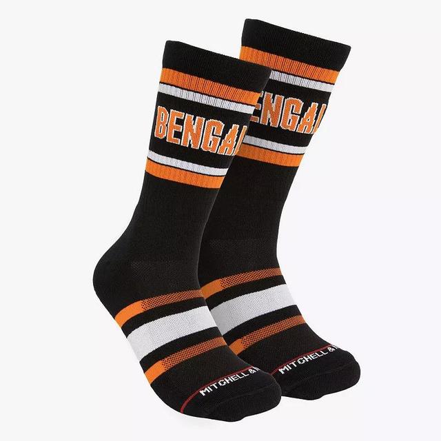 Mens Mitchell & Ness Cincinnati Bengals Throwback Team Stripes Crew Socks Product Image