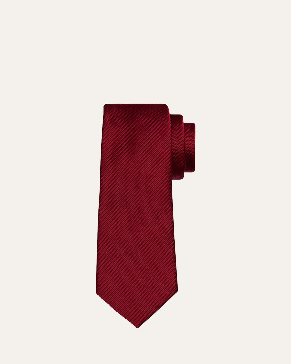 Men's Silk-Cotton Diagonal Weave Tie Product Image