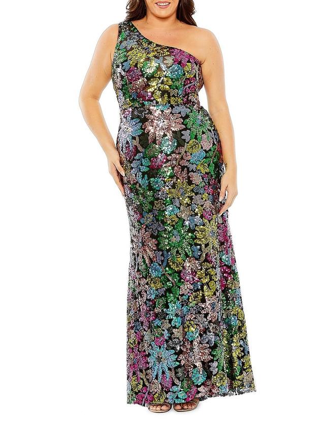 Womens Fabulouss Floral Sequin Gown Product Image