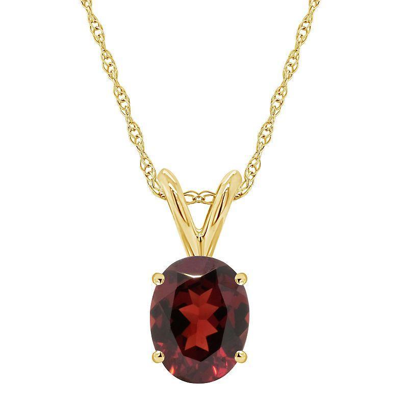 Celebration Gems 14k Gold Gemstone Pendant Necklace, Womens Red Product Image