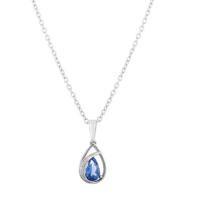 Sterling Silver Mystic Topaz & Diamond Accent Pendant Necklace, Womens Product Image