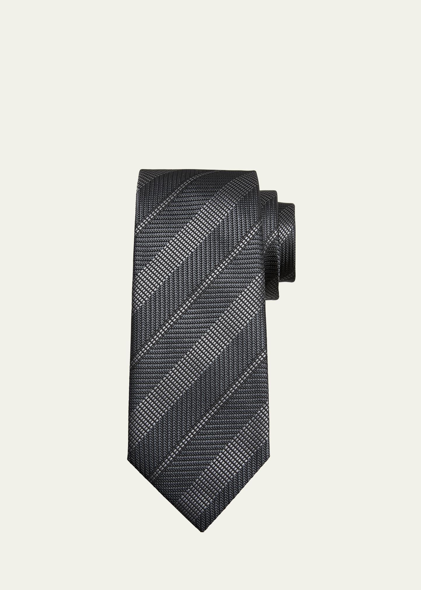 Mens Silk Jacquard Stripe Tie Product Image