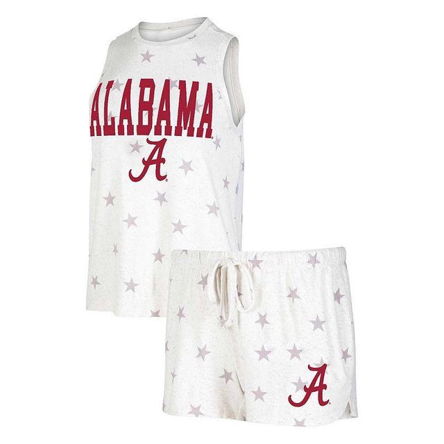 Womens Concepts Sport Cream Alabama Crimson Tide Agenda Stars Tank Top and Shorts Sleep Set Product Image