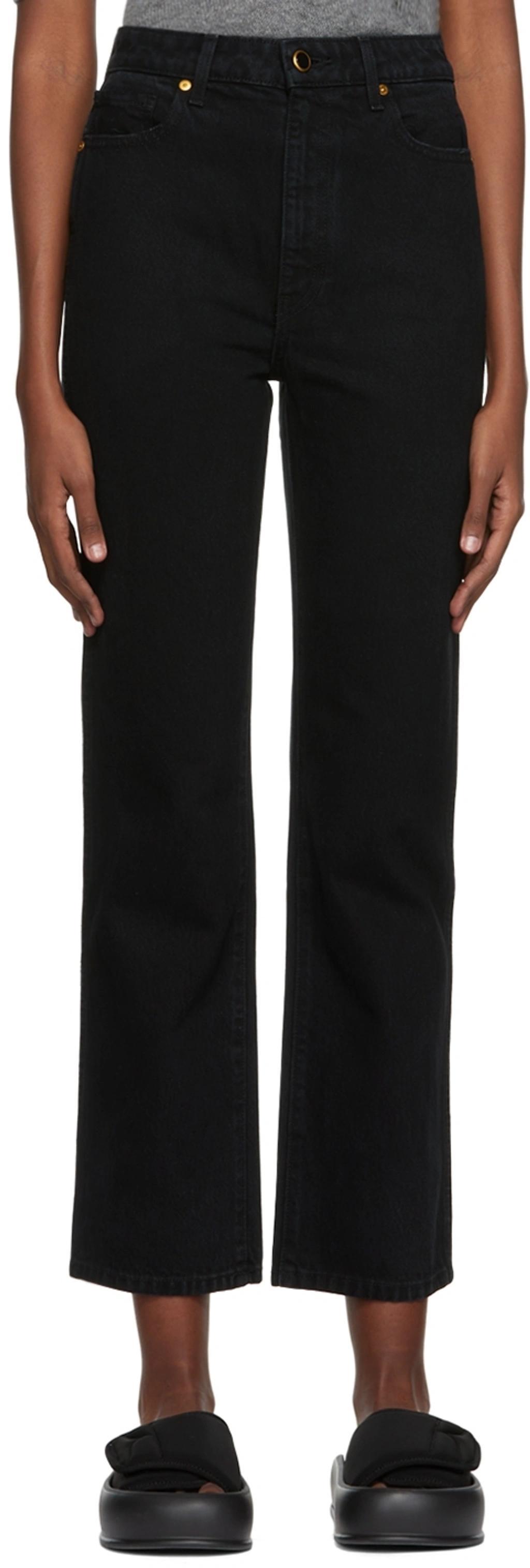 Abigail High-rise Straight Cropped Jeans In Black product image