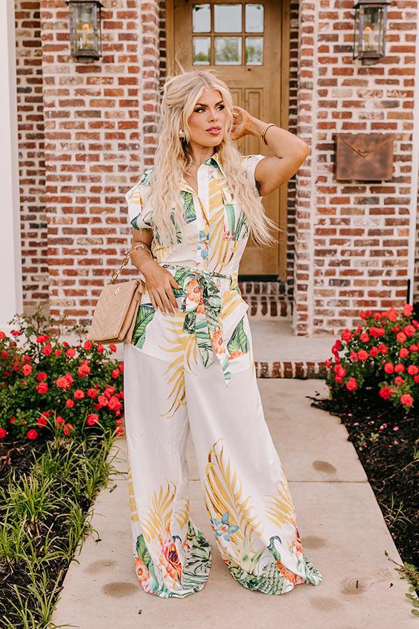 Tropical Tour Jumpsuit in White Curves Product Image