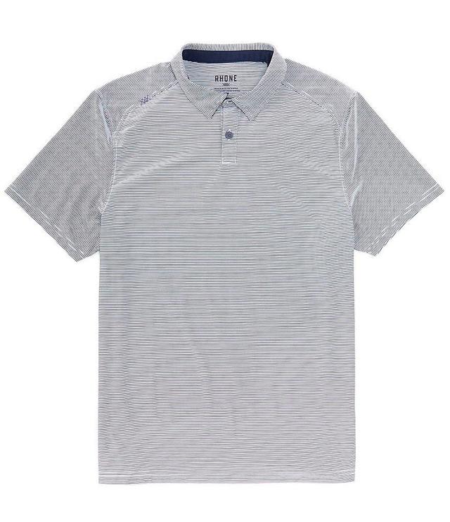 RHONE Commuter Stripe Performance Stretch Short Sleeve Polo Shirt Product Image