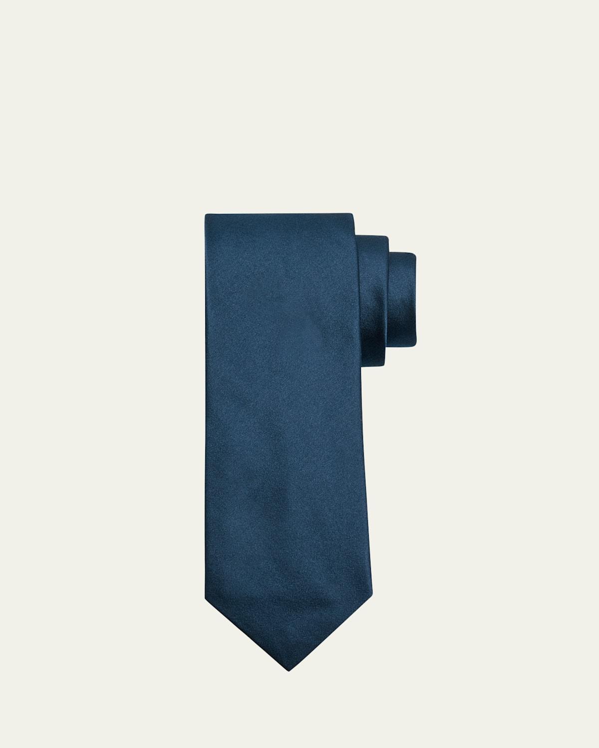 Mens Skinny Satin Silk Tie Product Image