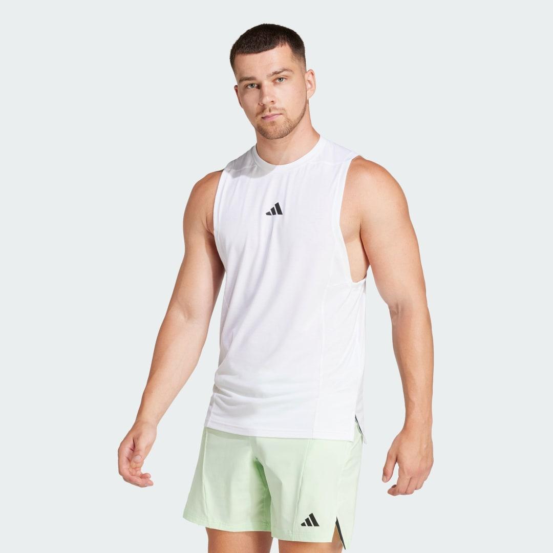 adidas Designed for Training Workout Tank Top Semi Green Spark S24 XL Mens Product Image