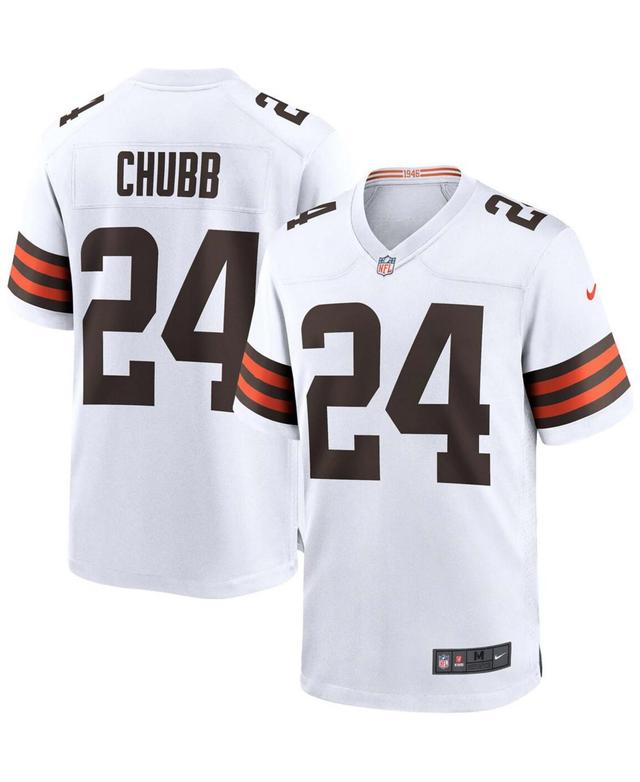 Nike Mens Nick Chubb White Cleveland Browns Game Jersey - Wht/brwns Product Image