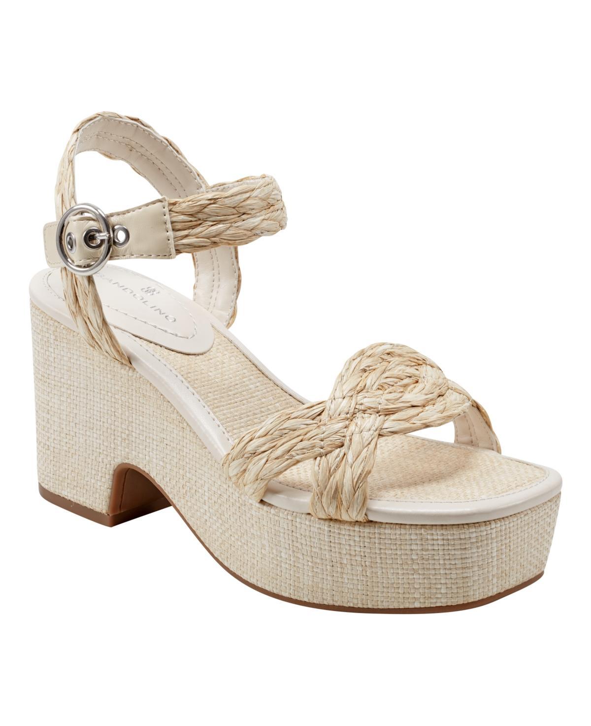 Bandolino Womens Sabinna Platform Braided Wedge Sandals - Medium Natural - Manmade Product Image